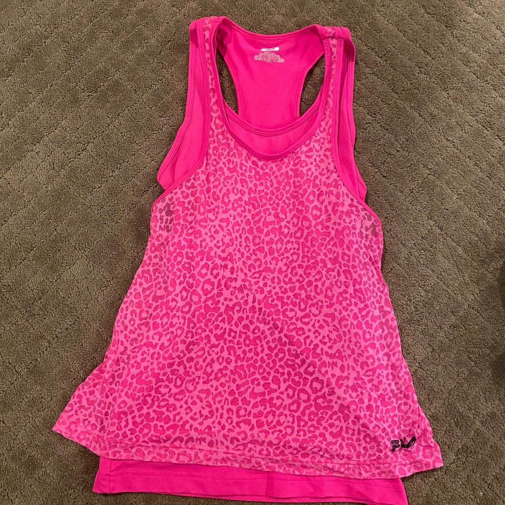 Pink athletic tank top